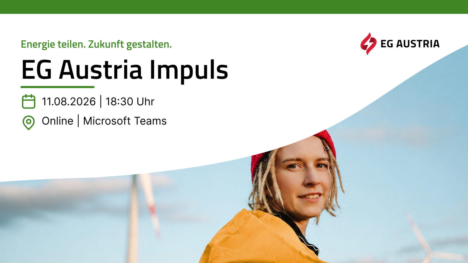 Ankündigung des EG Austria Impuls Webinars zu EVA, P2P und neuen Energy-Sharing-Modellen